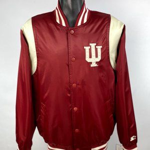 INDIANA HOOSIERS Starter Snap Down Jacket M, L, XL, 2X